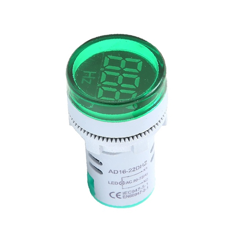 Green 20-75Hz 22mm AD16-22DSHZ Round LED Hertz Meter Indicator Light-image-47