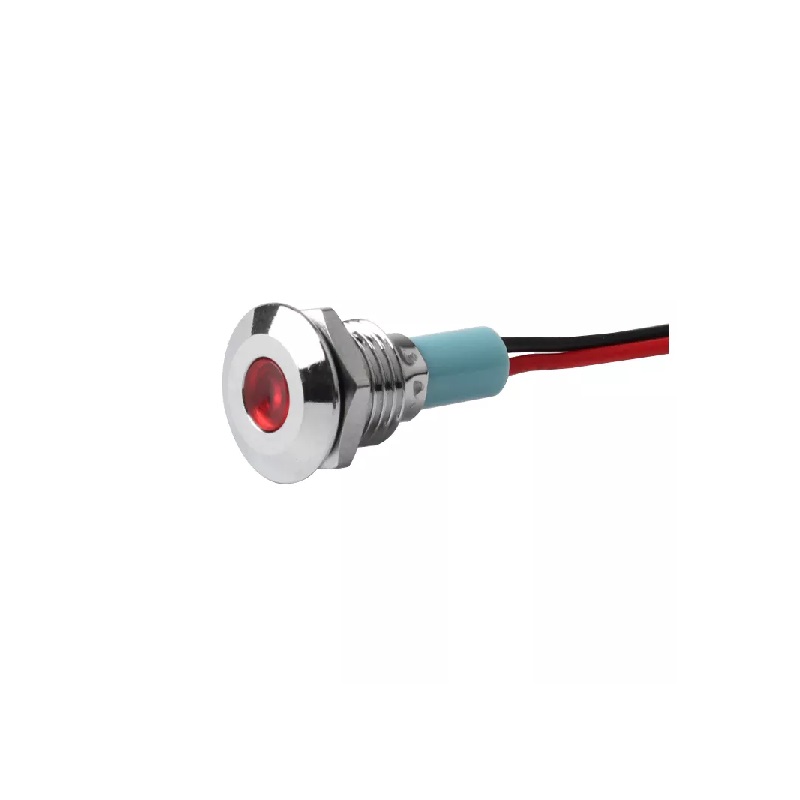 Red 10-24V 12mm LED Metal Indicator Light with 15 CM Cable-picture-21