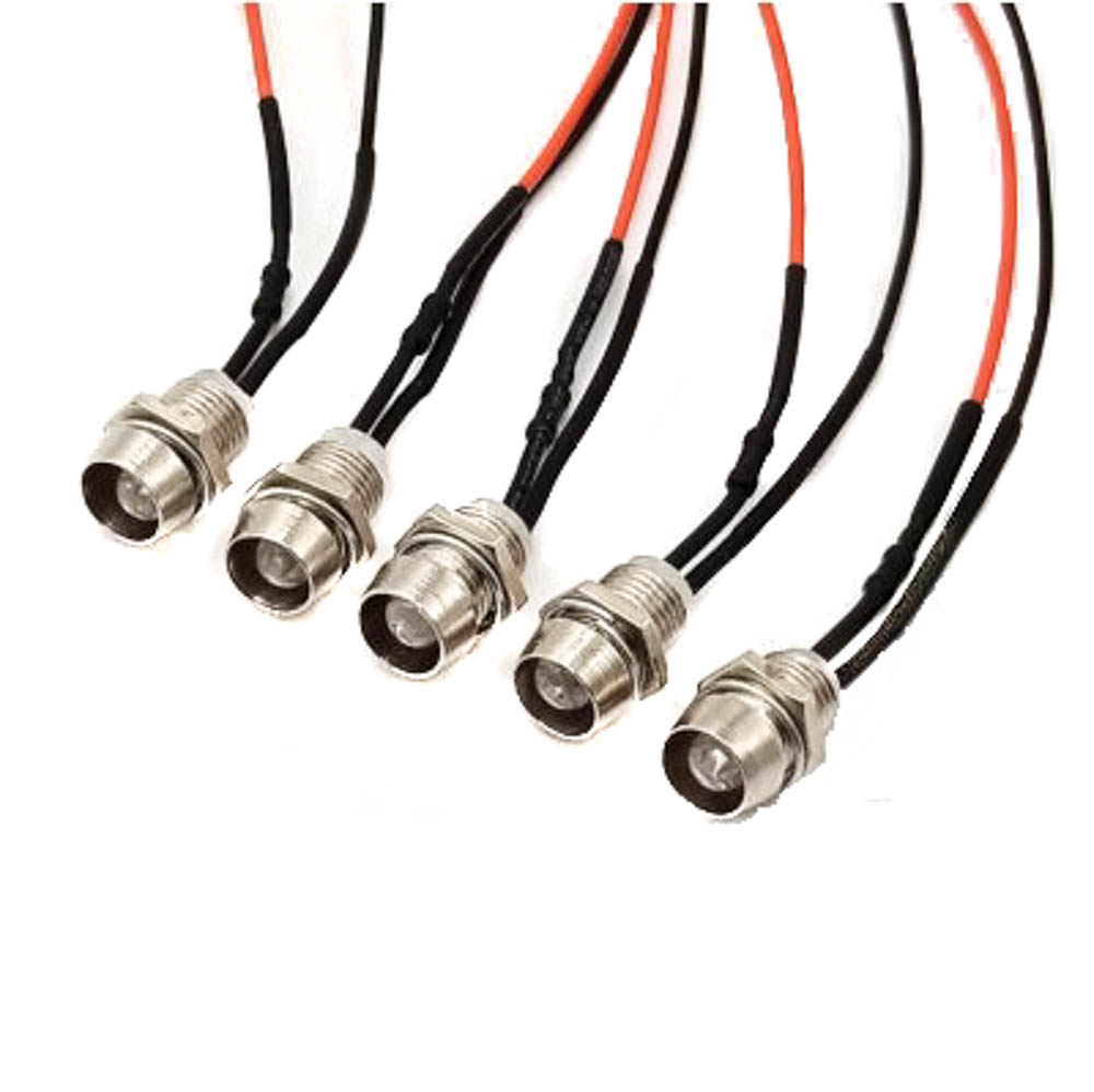 3V 5MM White LED Metal Indicator Light with 20 CM Cable (pack of 5)-picture-21