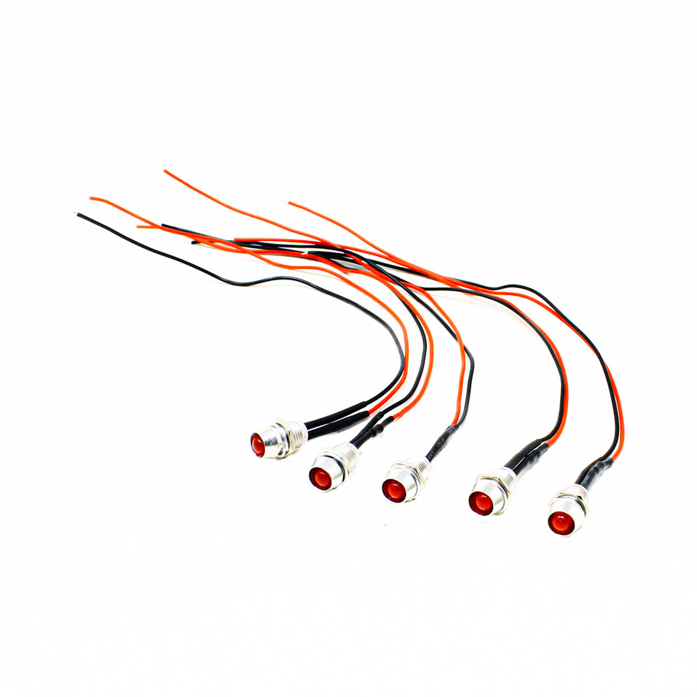 3V 5MM Red LED Metal Indicator Light with 20 CM Cable (Pack of 5)-picture-42