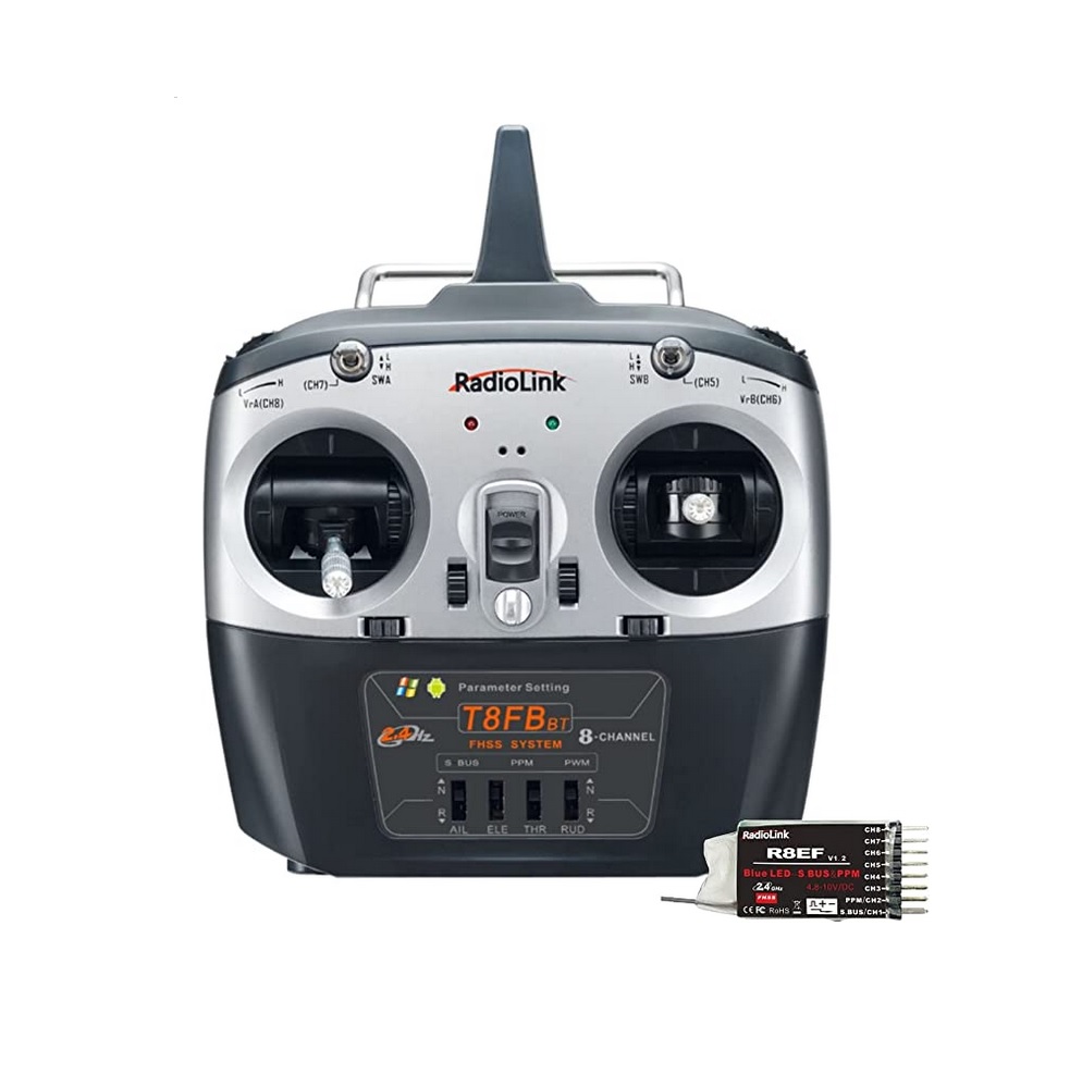 Radiolink T8FB 2.4GHz 8 Channels RC Remote Transmitter with Receiver R8EF Dual Stick Controller-image-38