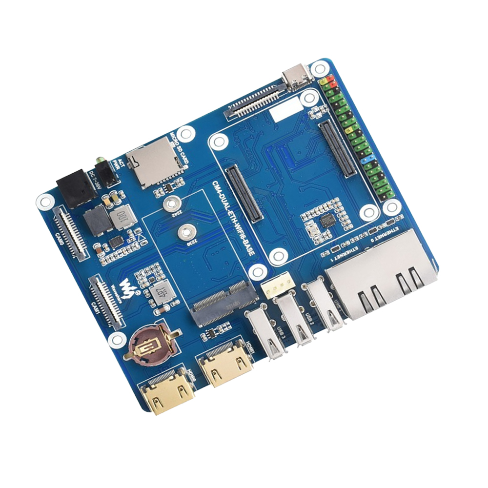 Waveshare WIFI6 Dual ETH Base Board/Mini-Computer Designed for Raspberry Pi Compute Module 4-picture-12