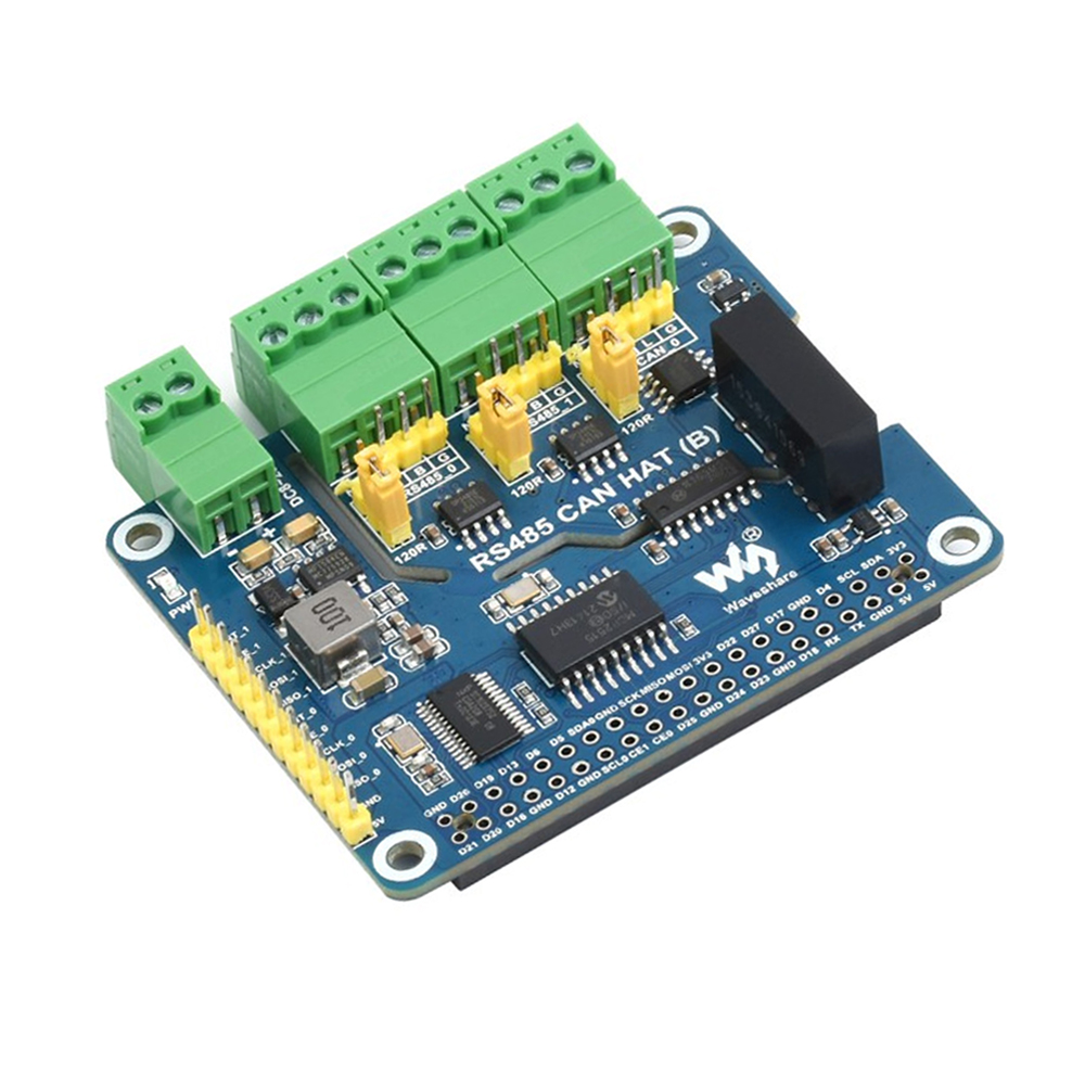 Waveshare Isolated RS485 CAN HAT (B) For Raspberry Pi, 2-Ch RS485 and 1-Ch CAN, Multi Protections-picture-10