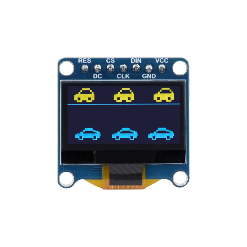 Waveshare 0.96inch OLED Display Module, 128×64 Resolution, SPI / I2C Communication version C (upper yellow & lower blue)-image-39
