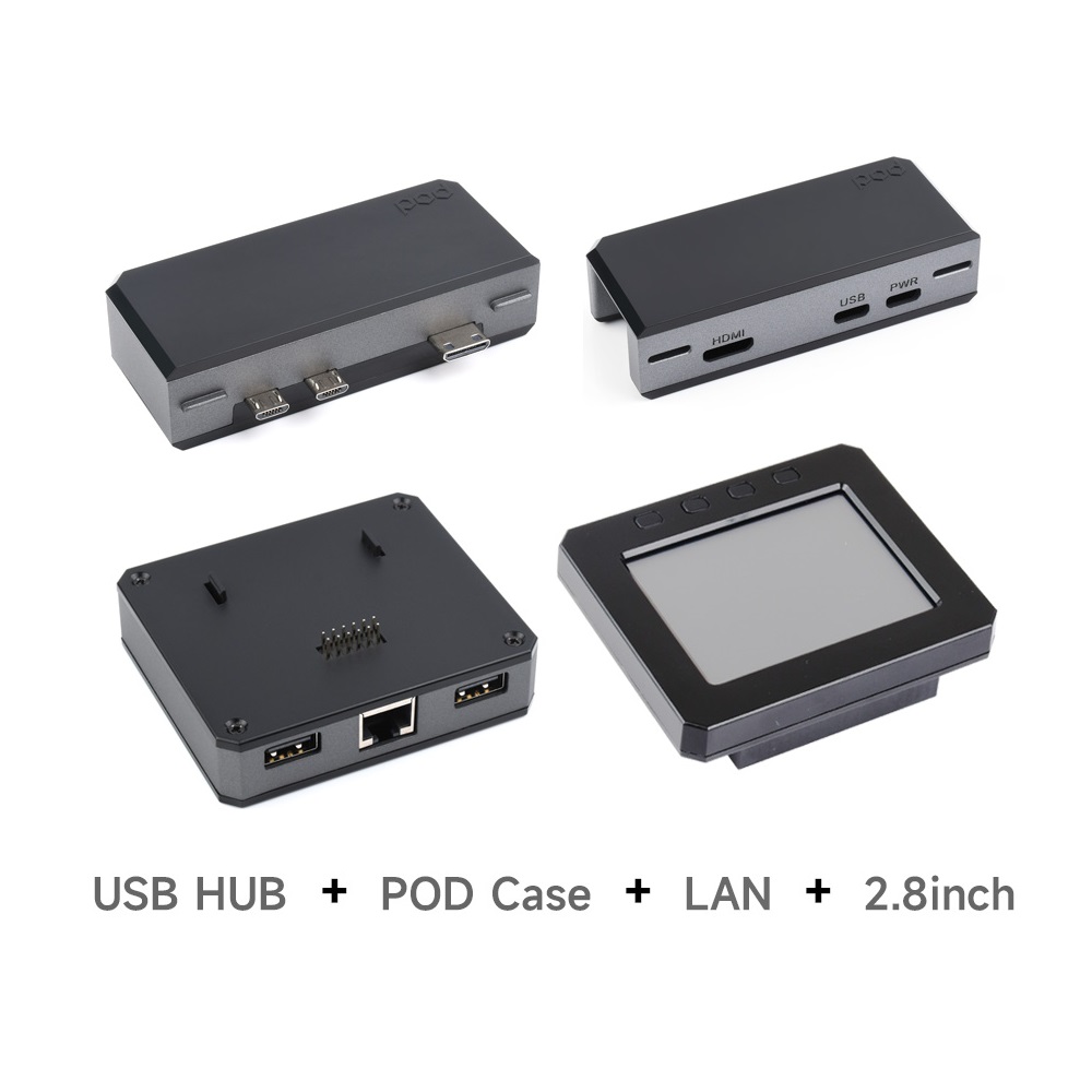 Waveshare Raspberry Pi Zero POD Kit C (HDMI USB HUB Module + Zero POD Case + 2.8inch LCD Module + Lan Module)-picture-19