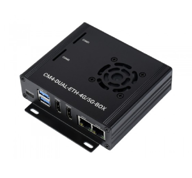 Waveshare Dual Gigabit Ethernet 5G/4G Mini-Computer Based on Raspberry Pi Compute Module 4 (NOT Included), Metal Case, with Cooling Fan (No Power Adapter)-image-19