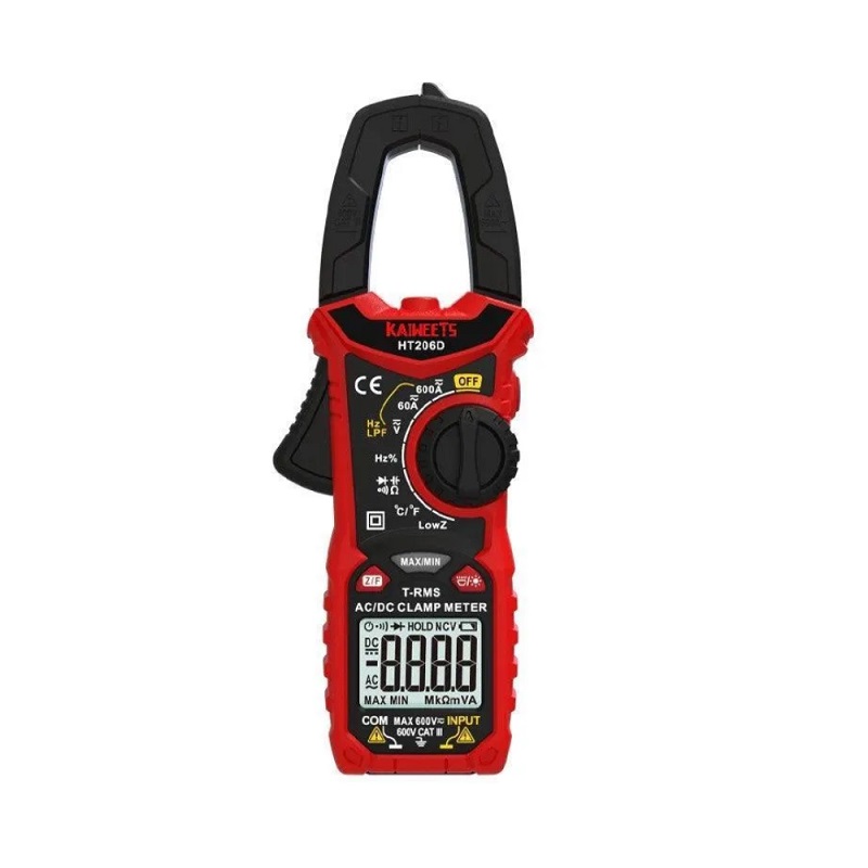 Kaiweets HT206D Digital Clamp Meter | 600A AC/DC, 600V AC/DC, NCV Detection, True RMS, Backlit LCD, Frequency or Duty Cycle, Temperature Measurement-image-32