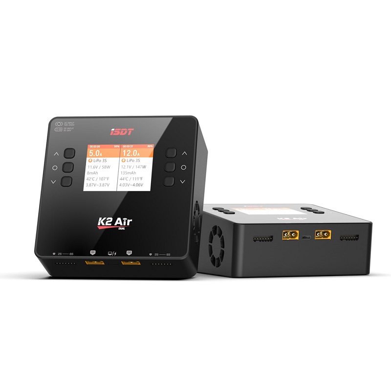 ISDT K2 Air 2x200W AC / 2x500W DC Wireless Charger – 20A x2, Supports 1–6S LiPo/LiFe/LiHV-image-49