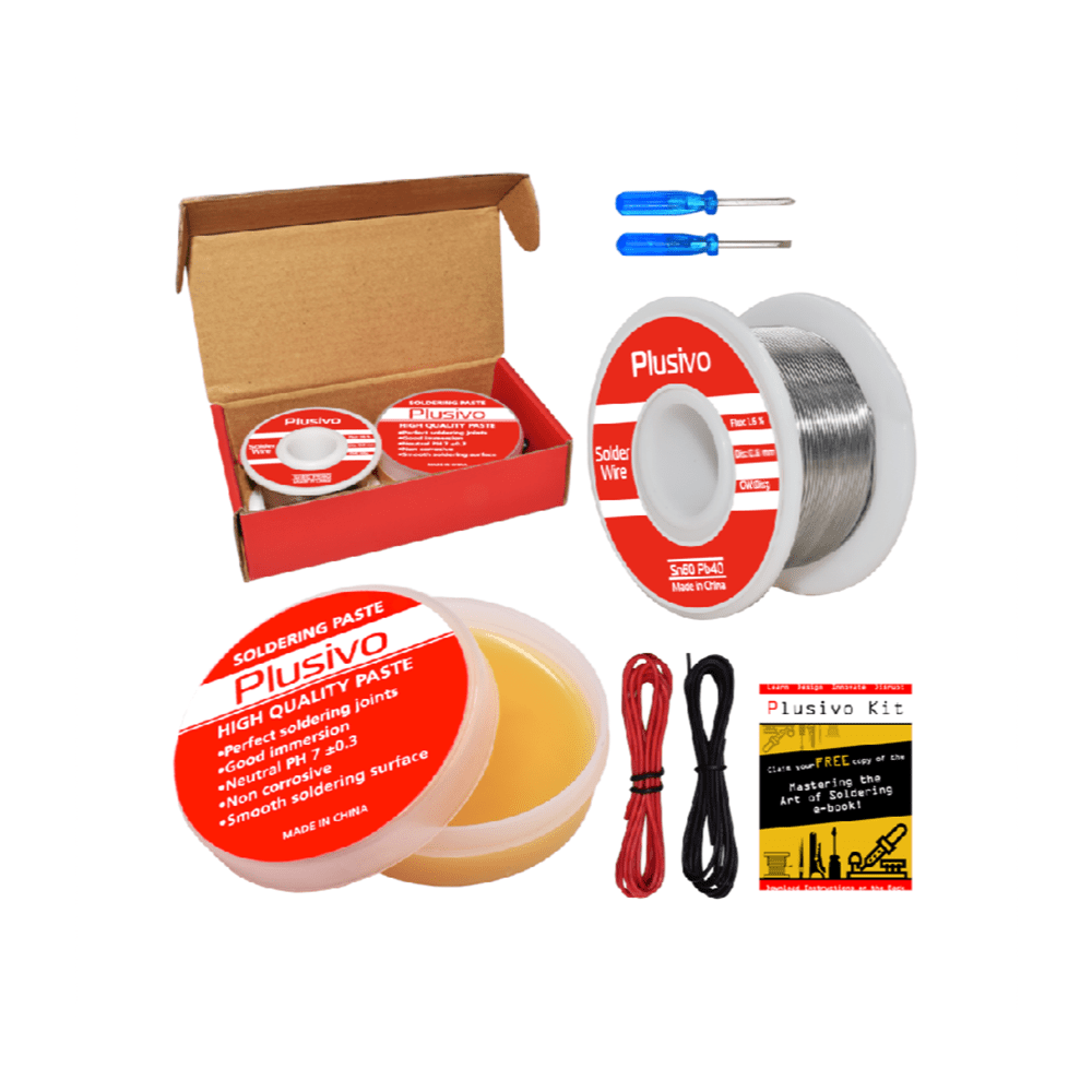 Plusivo Solder Wire (1mm, 50g) and Rosin Paste Flux for PCB Electrical Soldering-image-14