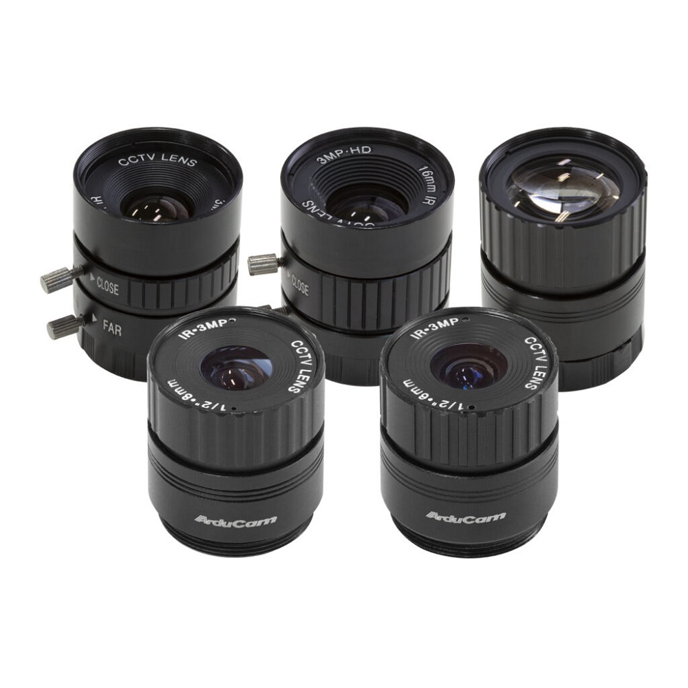 Arducam LK004 CS-Mount Lens Kit for Raspberry Pi HQ Camera (Type 1/2.3), 6mm to 25mm Focal Lengths, 65 to 14 Degrees, Telephoto, Wide Angle, Pack of 5-image-49
