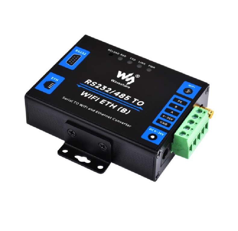 Waveshare Industrial Grade Serial Server RS232/485 To WiFi and Ethernet, Modbus Gateway, MQTT Gateway, Metal Case RJ45 network port-image-17