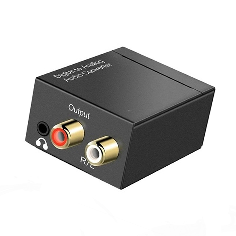 Black Digital Optical Coaxial to Analog RCA R/L Audio Converter with 3.5 mm Jack with USB Power Cable+Optical Cable-image-48