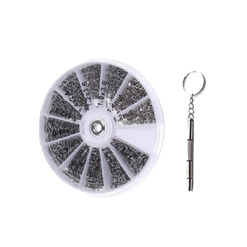 600PCS Sunglasses Clock Rimless Mirror Leg Screw Tool Package with Screwdriver （Plastic Box）-image-2