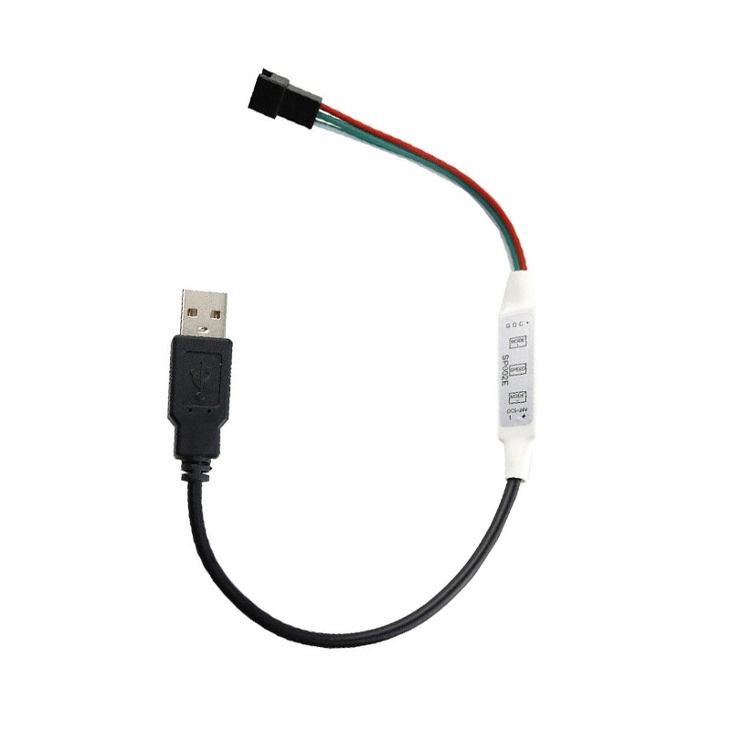 5-24V MINI 3Key LED Controller for WS2811 WS2812B LED Light Strip with USB Cable-image-14