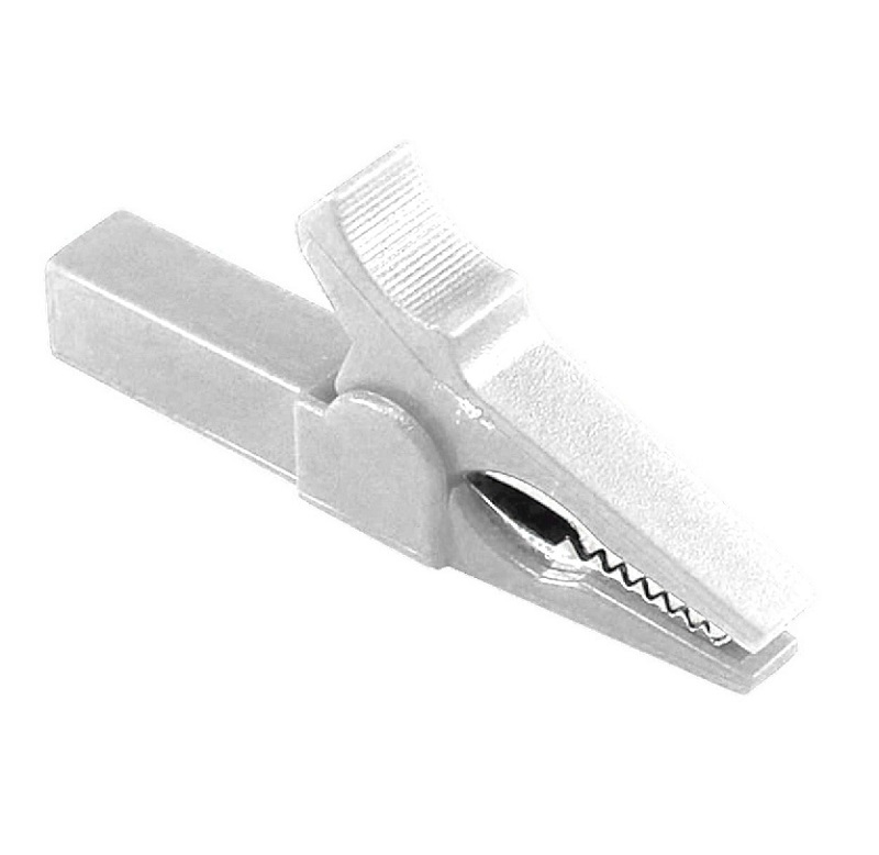 White 55mm Copper Insulated Crocodile Clip Opening 10mm for Banana Plug 4mm-image-19