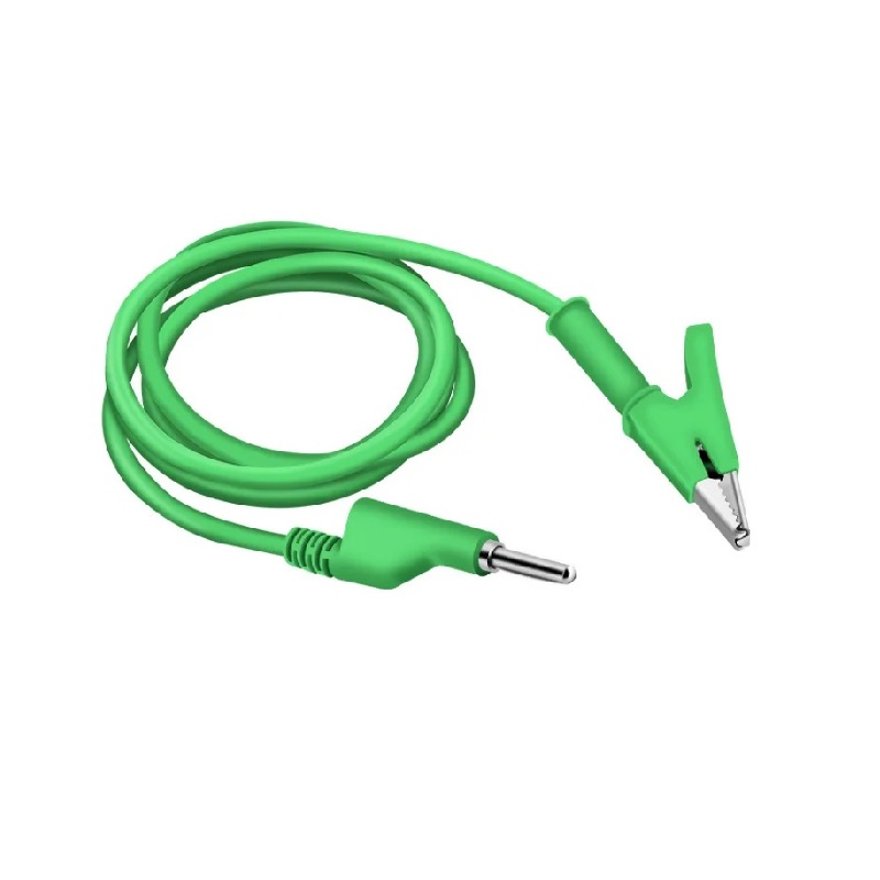 Green 1M Double End Test lead Wire 4mm Banana Plug Alligator Clip Crocodile 15A-picture-15