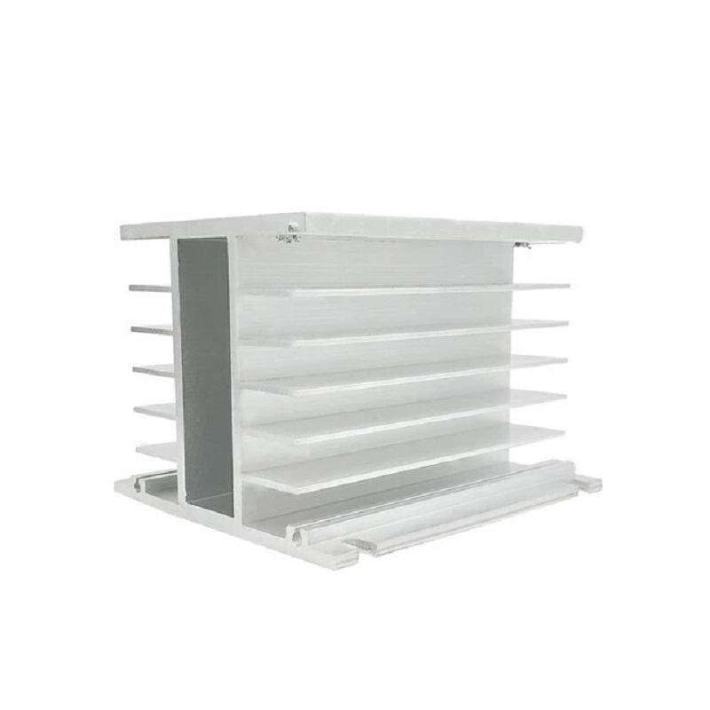 H Shape Aluminum Three-Phase Solid State Relay SSR Heat Sink Base Small Type Heat Radiator for 10A to100A Size:110*100*80MM-image-6
