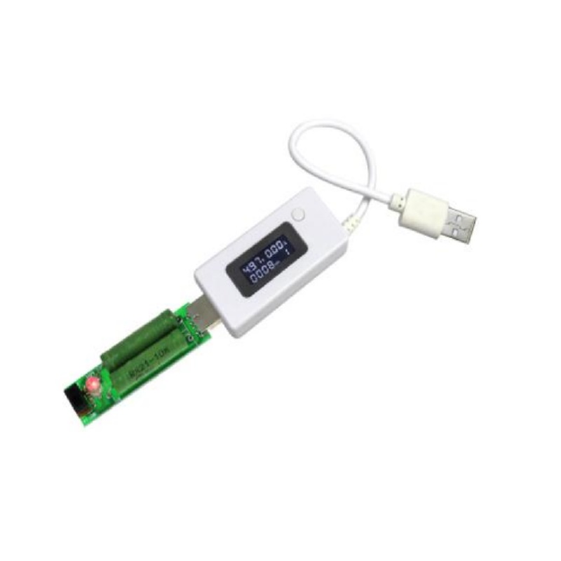 White USB Tester with Load, Current Detector and Voltmeter with LCD Screen Monitors Mobile Power Capacity-image-30