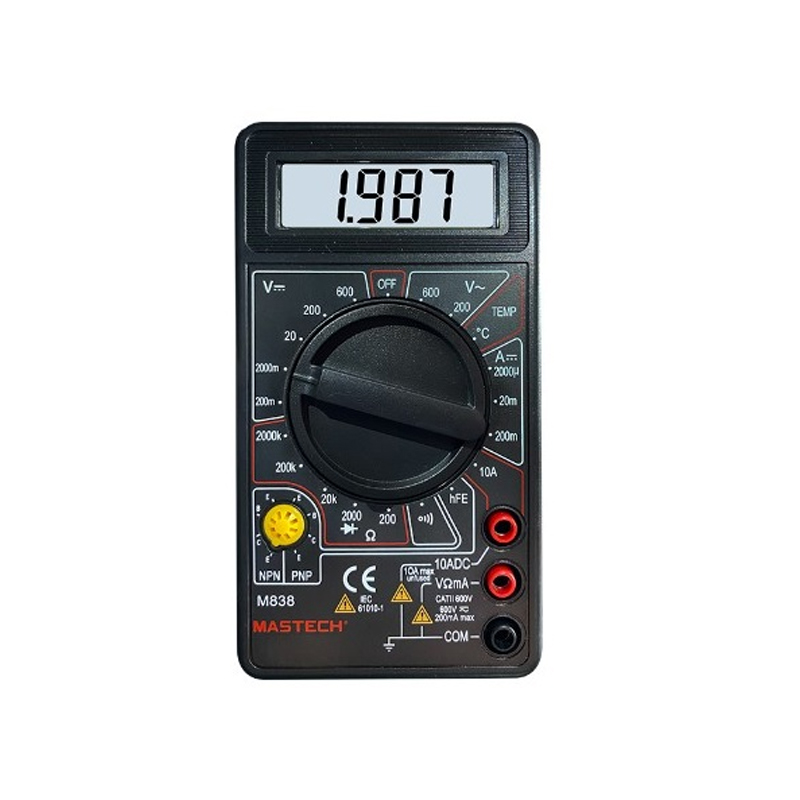 Original MASTECH M838 Pocket-Sized Digital Multimeter | 600V AC/DC, 10A DC Range, Continuity, Diode Test, hFE transistor - Ideal for Electronics & Home Use-picture-11