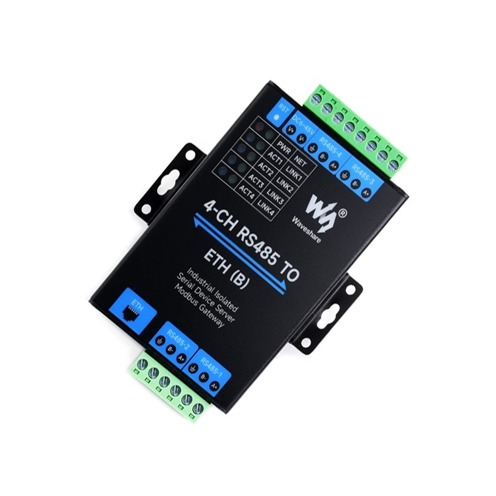 Waveshare 4-Ch RS485 to RJ45 Ethernet Serial Server, 4 Channels RS485 Independent Operation, Rail-mount Industrial Isolated Serial Module,-image-23