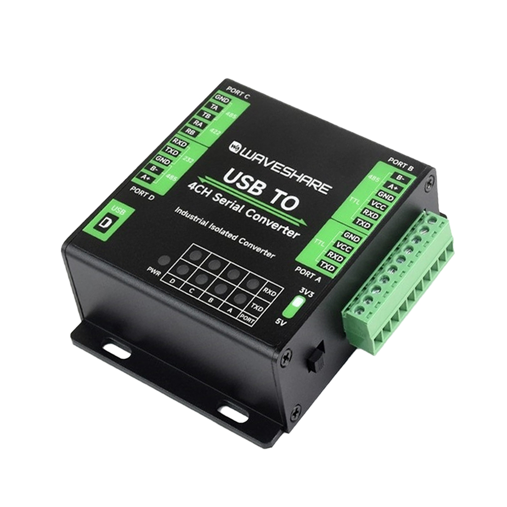 Waveshare Industrial USB To 4-Ch Serial Converter, Original FT4232HL Chip, Supports USB To RS232/485/422/TTL-image-42