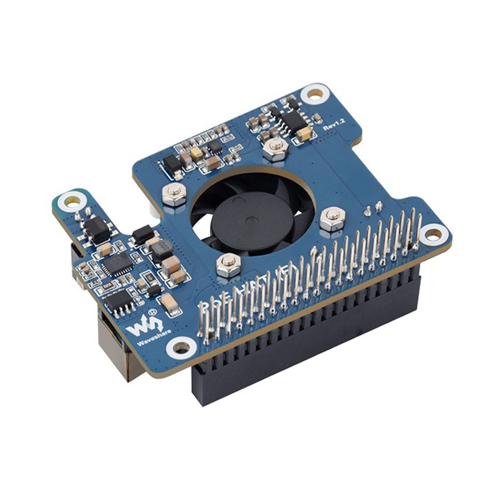 Waveshare Power Over Ethernet HAT (F) For Raspberry Pi 5, High Power, Onboard Cooling Fan, With Metal Heatsink, Supports 802.3af/at network standard-picture-30