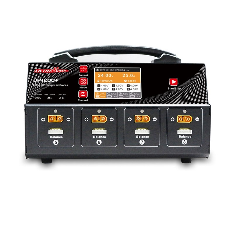 Ultra Power UP1200+ 1200W 25A 8-Channel 2-6S LiPo/LiHV Drone Battery Charger-image-26