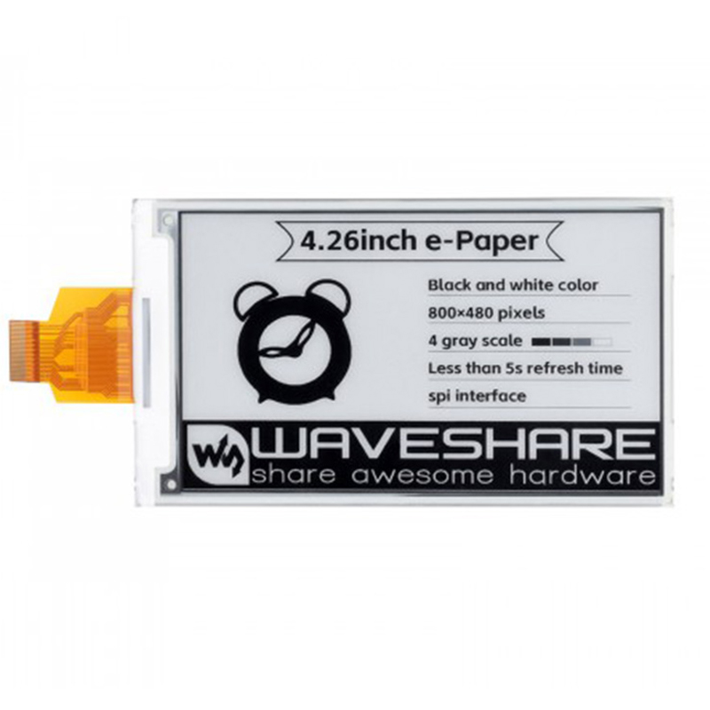Waveshare 4.26inch E-Paper raw display, 800x480, Black/White, SPI Communication-image-9