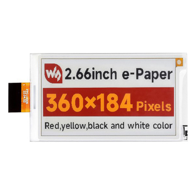Waveshare 2.66inch E-Paper (G) raw display, 360x184, Red/Yellow/Black/White, SPI Communication-picture-18