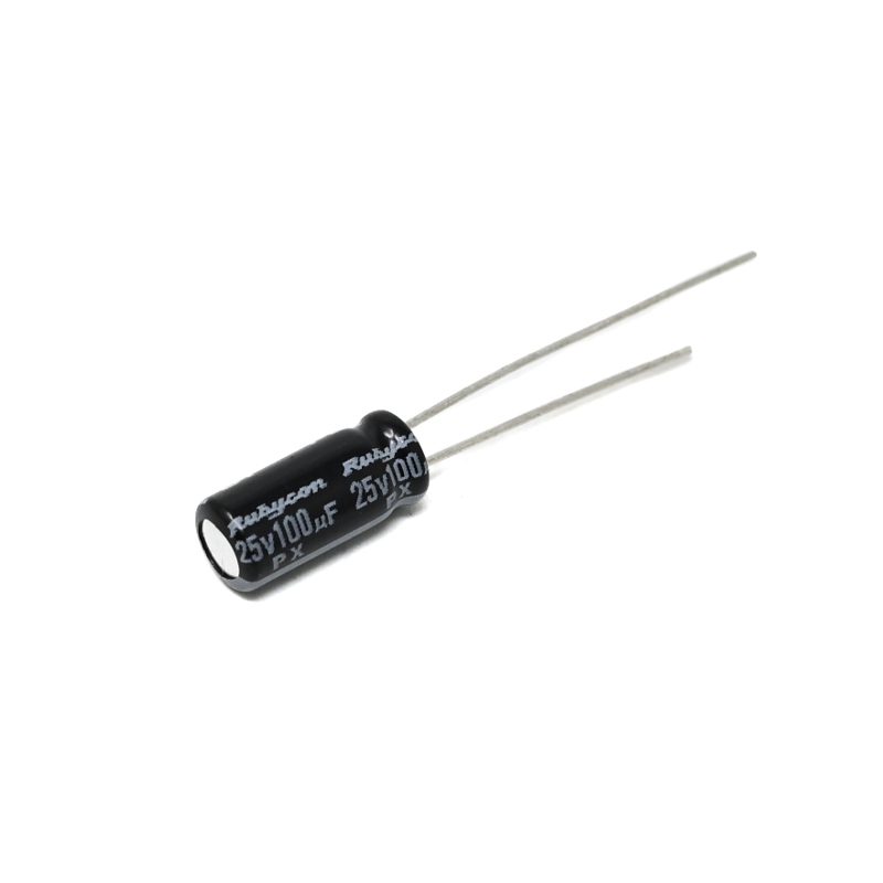 25PX100MEFC5X11-RUBYCON-Electrolytic Capacitor, Miniature, 100 µF, 25 V, ± 20%, Radial Leaded, 1000 hours @ 105°C, Polar-image-19