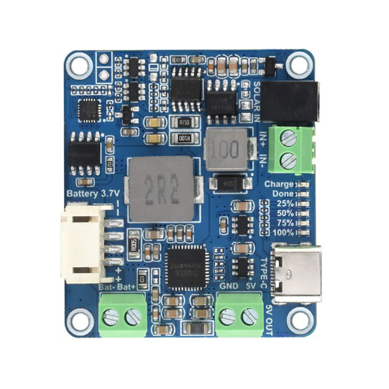 Waveshare Solar Power Manager Module (D), Supports 6V~24V Solar Panel and Type-C Power Adapter, 5V/3A Regulated Output Battery holder Included-picture-21