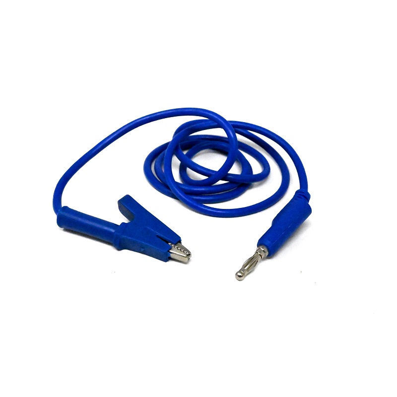 Blue 1M Double End Test lead Wire 4mm stackable Banana Plug Alligator Clip Crocodile 15A-picture-14