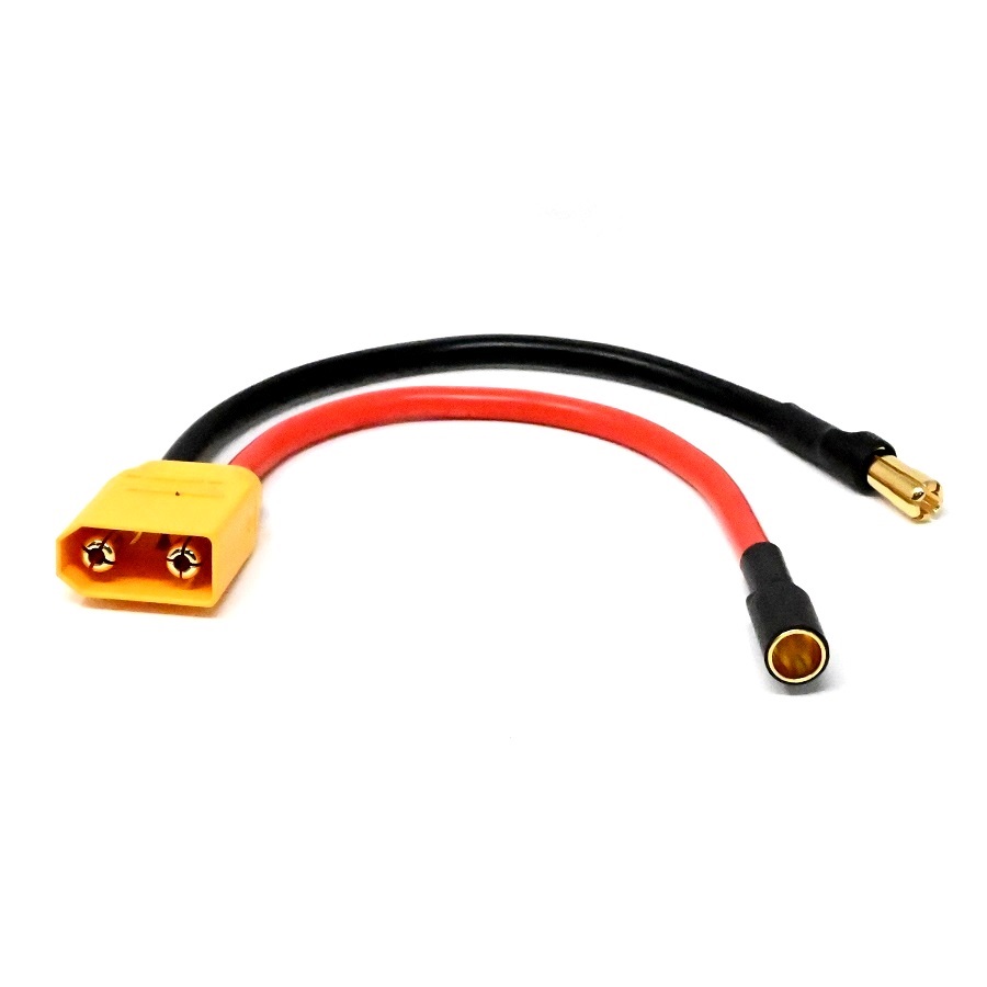 SafeConnect Polymax 5.5mm Bullet Connector (Battery Side) to XT-90 Male Connector Female Adapter 12AWG 15cm Cable-image-17