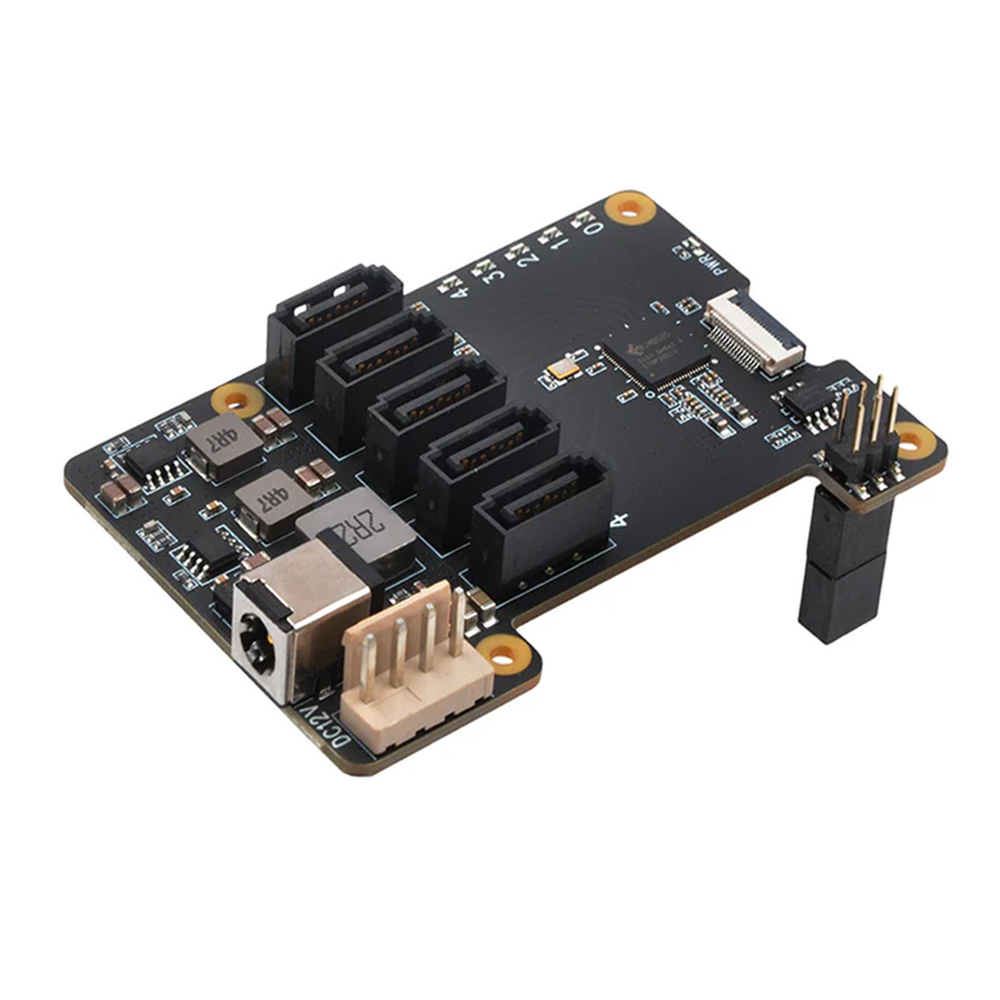 Geekworm X1009 PCIe to 5-Port SATA Shield for Raspberry Pi 5 (NOT Support Boot from HDD/SSD)-image-29
