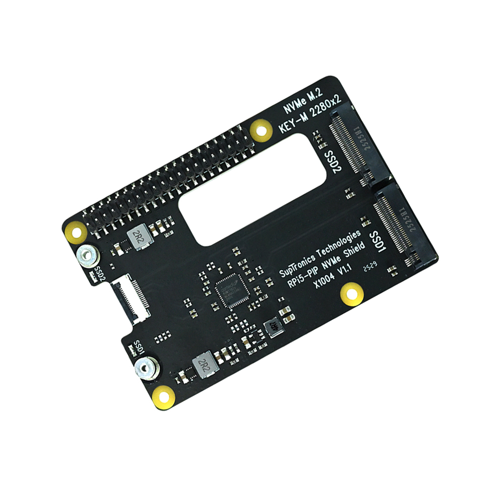 Geekworm X1004 PCIe to Dual 2280 NVMe SSD shield for Raspberry Pi 5-image-45