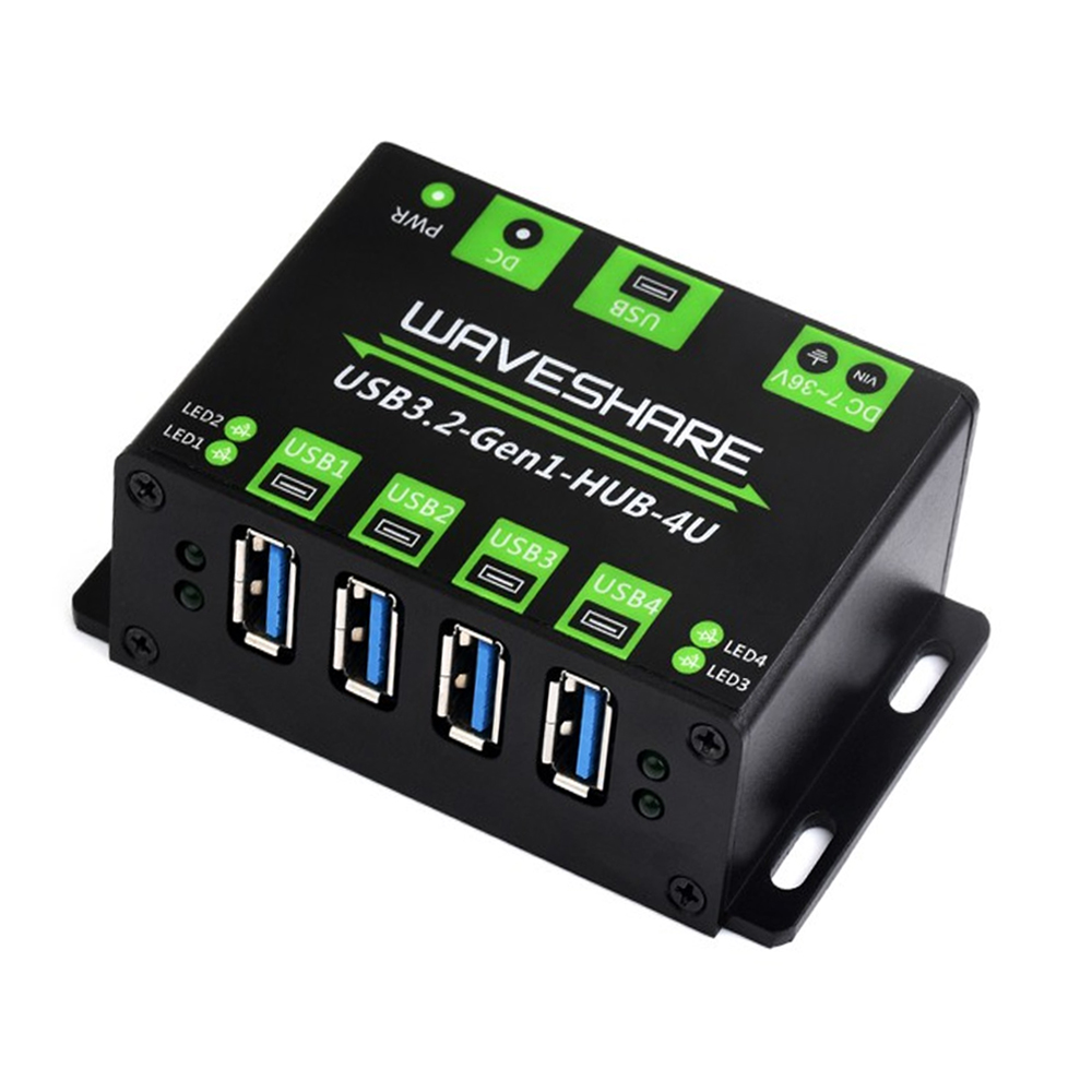 Waveshare 4-Ch USB 3.2 Gen1 HUB, Metal Case With Wall-Mount Support, Driver-Free, Plug-And-Play, Multiple Systems Support-image-18