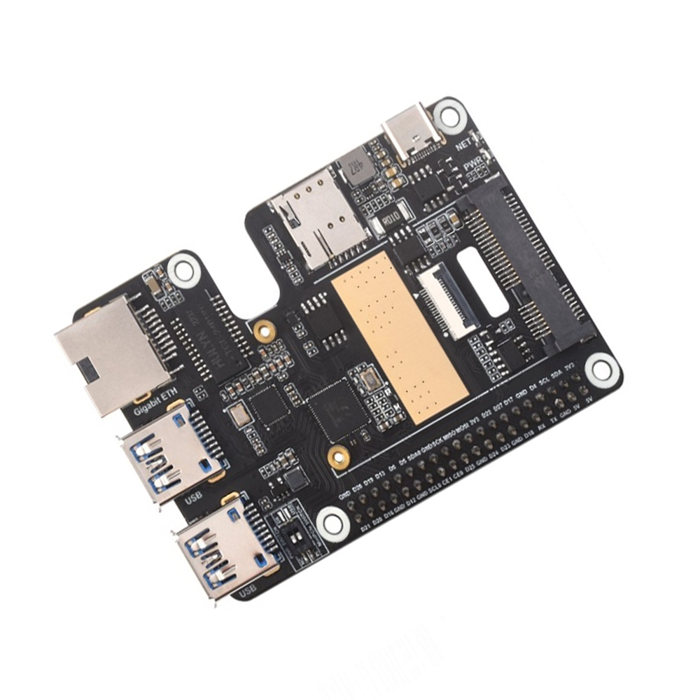 Waveshare PCIe to MiniPCIe / Gigabit Ethernet / USB 3.2 Gen1 HAT for Raspberry Pi 5, Supports MiniPCIe interface 4G Module, High-speed Networking, Raspberry Pi 5 HAT-image-13