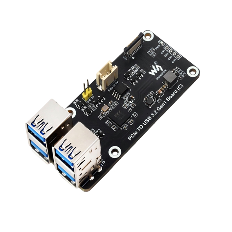 Waveshare PCIe To 4-Ch USB3.2 Gen1 Board (C) For Raspberry Pi 5, Up To 5Gbps Transmission Speed, Driver-Free, Plug And Play, Raspberry Pi 5 PCIe Adapter-picture-27