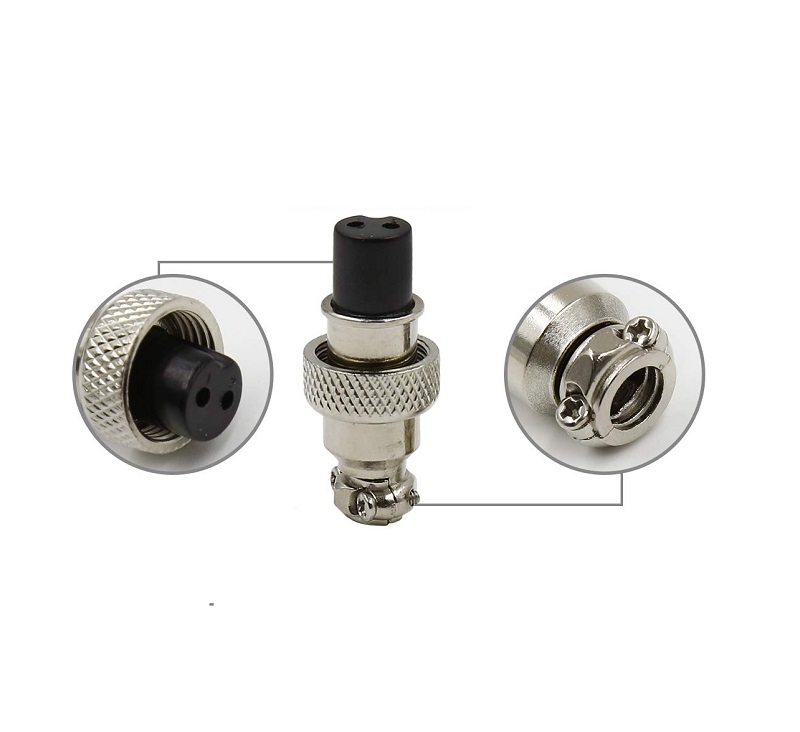 2 Pins 12mm XLR Aviation Audio Male Plug Female Jack Cable Connector Kit - GX12-2-picture-17