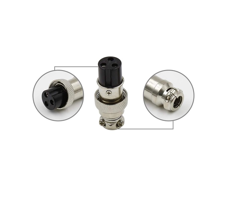 3 Pins 12mm XLR Aviation Audio Male Plug Female Jack Cable Connector Kit - GX12-3-picture-14