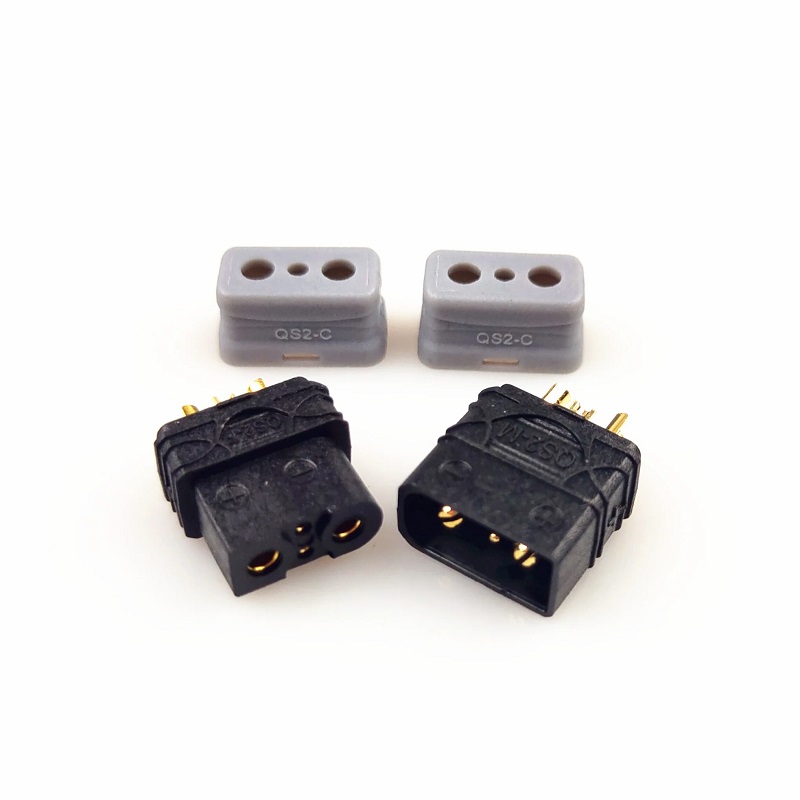 QS2-2P 2mm Bullet Connectors Gold plated Plugs for RC Car ESC Battery solder connector Male Drone Lipo battery FPV Ebike power system-image-27