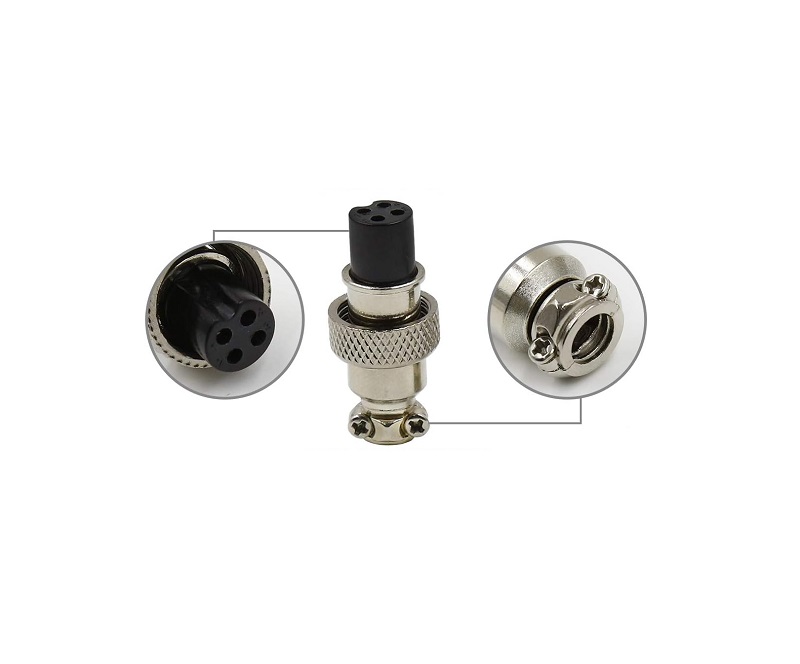 4 Pins 12mm XLR Aviation Audio Male Plug Female Jack Cable Connector Kit - GX12-4-picture-16