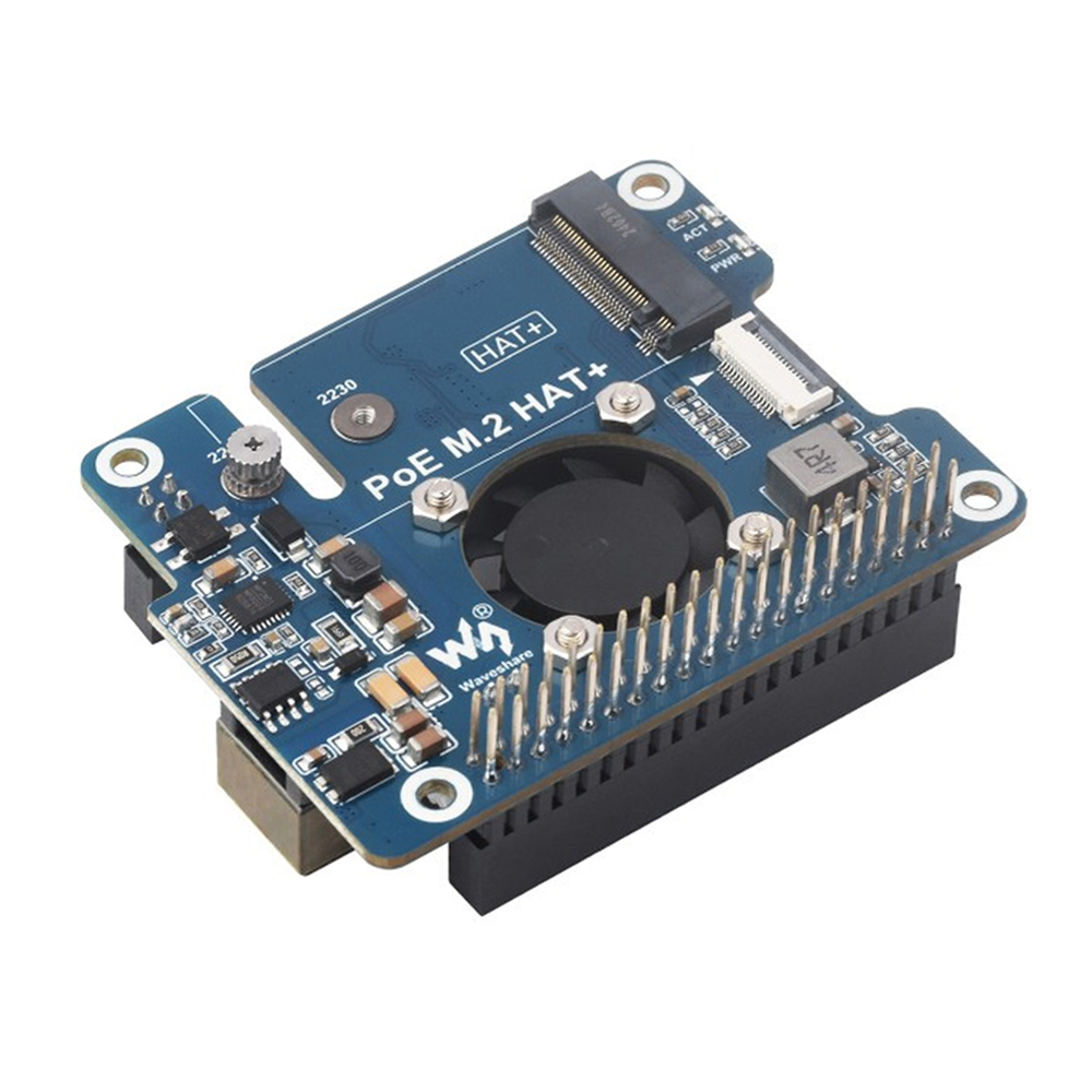Waveshare PCIe To M.2 Adapter With PoE Function For Raspberry Pi 5, Supports NVMe Protocol M.2 Solid State Drive, High-speed Reading/Writing, Raspberry Pi 5 PoE HAT-image-8