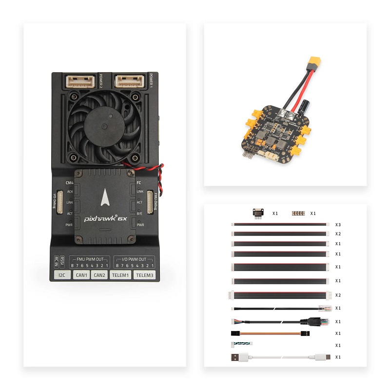 Holybro RPi CM4 Baseboard+Pixhawk 6X(New)+PM03D(With XT30)-picture-18
