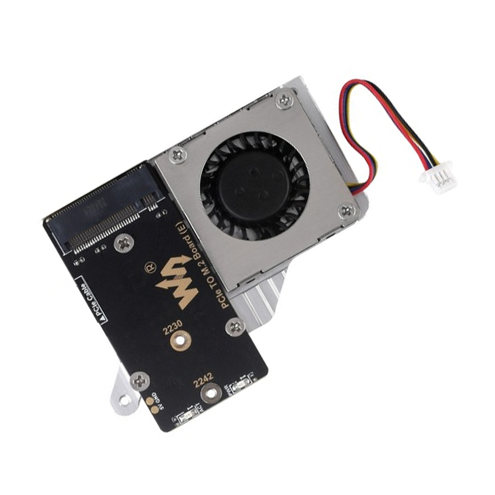 Waveshare PCIe To M.2 Adapter Board (E) For Raspberry Pi 5, With Cooling Fan, Compatible With 2242 / 2230 Size NVMe Protocol M.2 SSD, High-speed Reading/Writing, Raspberry Pi 5 NVMe-image-9