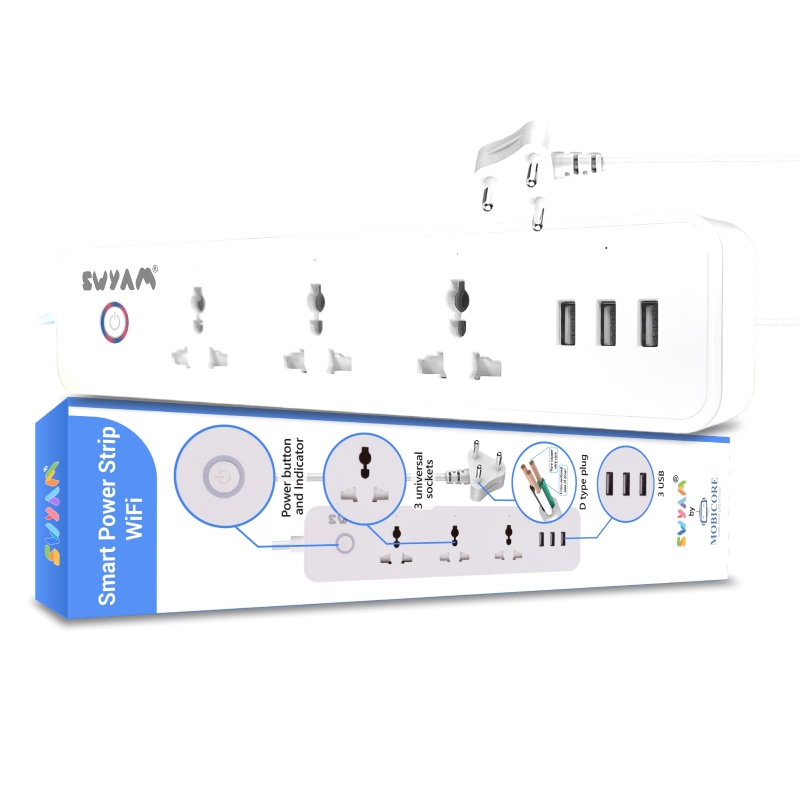 SWYAM 4-in-1 Smart WiFi Power Strip with 2m Wire, Made In India, 240V AC, No Hub Required, Supports Alexa & Google Assistant-picture-12