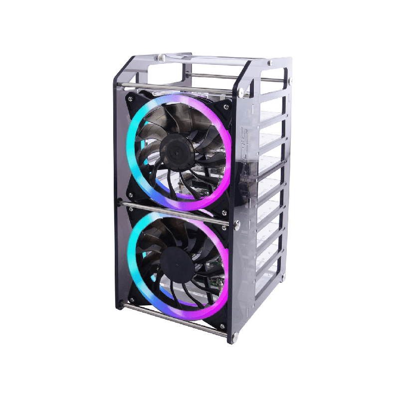 52Pi Raspberry Pi Cluster Case, with Fan120mm RGB LED 5V Fan for Raspberry Pi 4B/3B-image-49