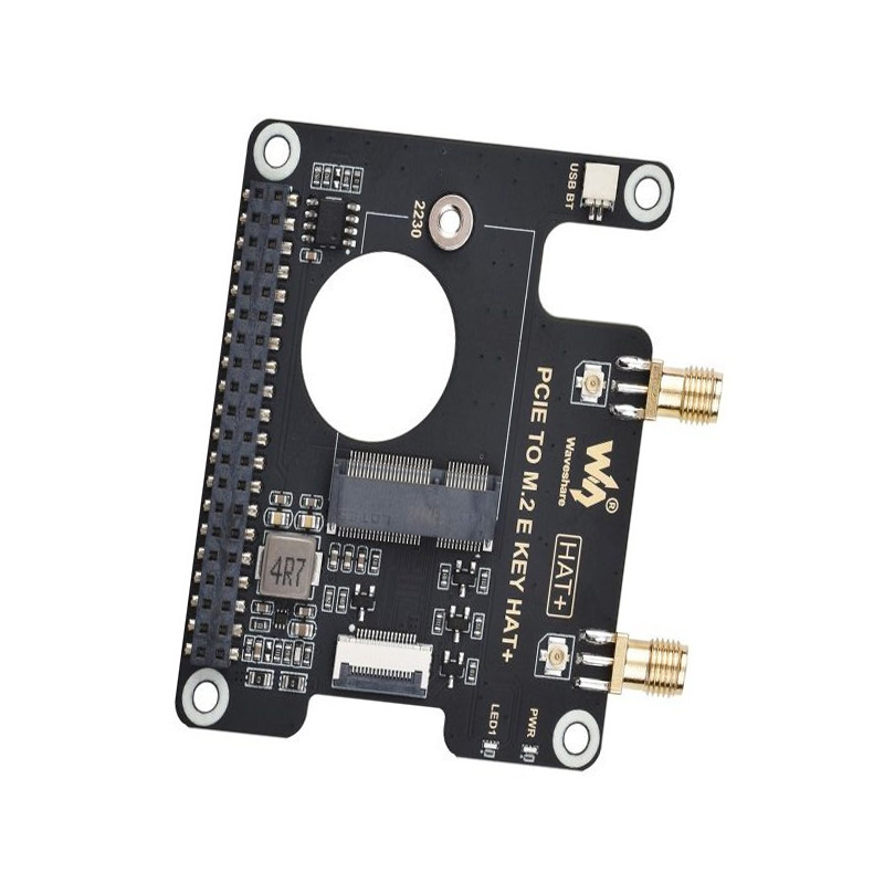 Waveshare PCIe To M.2 E KEY HAT for Raspberry Pi 5, Compatible With NGFF (M.2 E Key) Wireless NIC, HAT+ Standard, Raspberry Pi 5 PCIe HAT-image-21