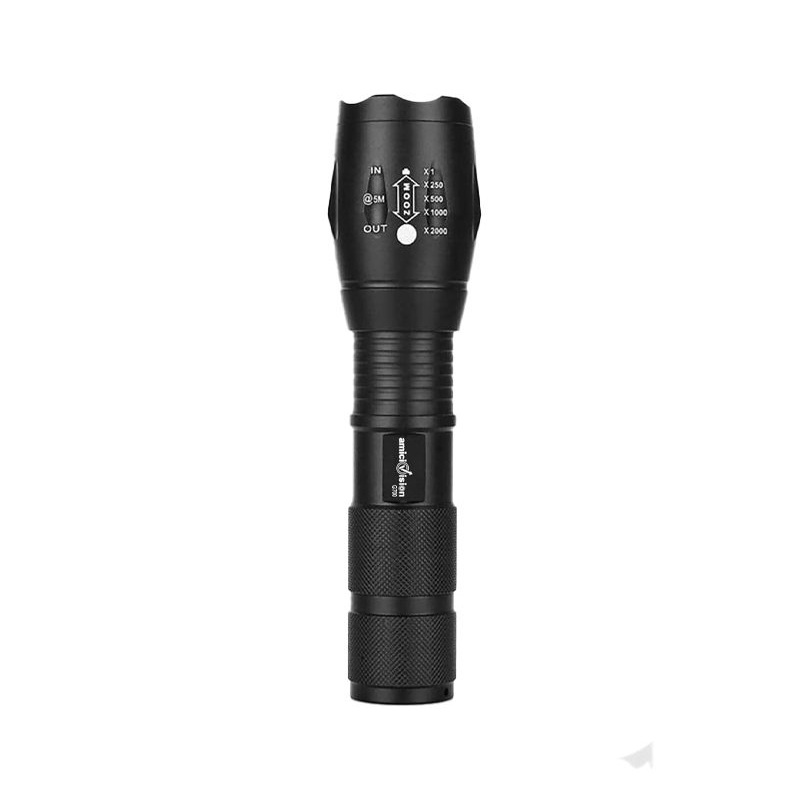 amiciVision Metal LED Torch Light, XHP50 LED Water Resistant Zoomable Flash Light with 5 Lighting Modes for Camping, Hiking (with 3*AAA Battery)-picture-18