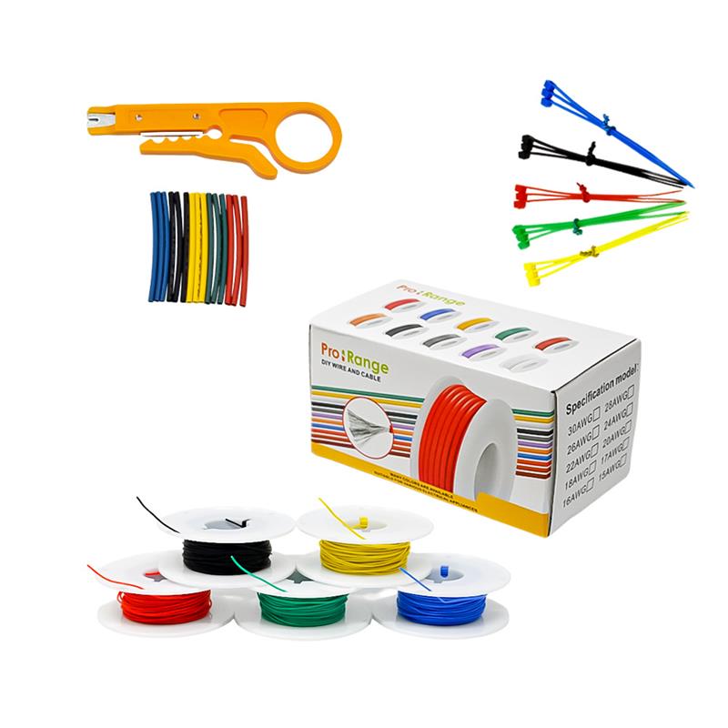 Pro-Range 30AWG Extra Soft Tinned Stranded Silicone Wire Kit - 5Colors X 10m(50m)-600V High and Low Temperature Resistant-picture-14